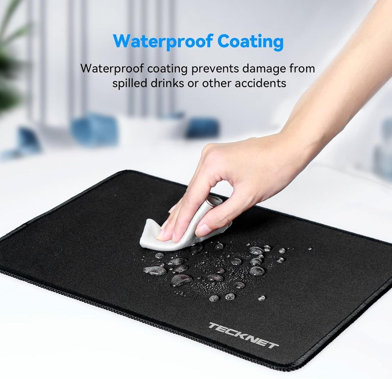 Gaming Mouse Pad with Anti-Fray Stitching and Non-Slip Rubber Base - Dark Black - Image 4