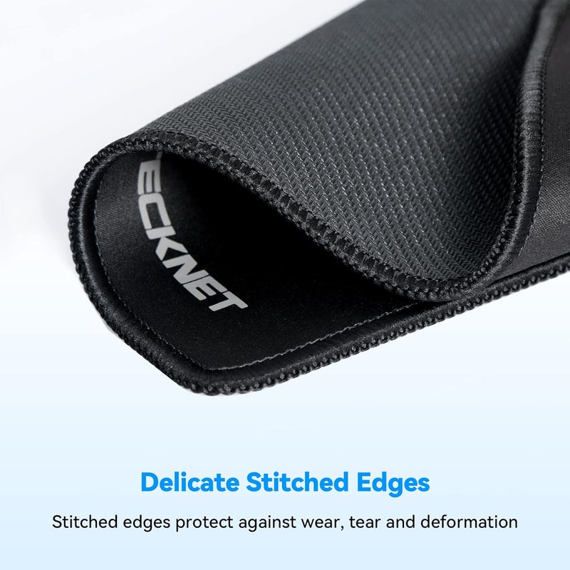 Gaming Mouse Pad with Anti-Fray Stitching and Non-Slip Rubber Base - Dark Black - Image 5