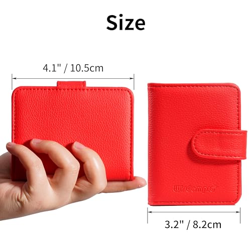 Wisdompro Credit Card Holder, Slim Leather RFID Blocking Wallet Debit Card Protector Organizer Case (20 Card & 7 Memory Card Slots)-Vertical Red - Image 5