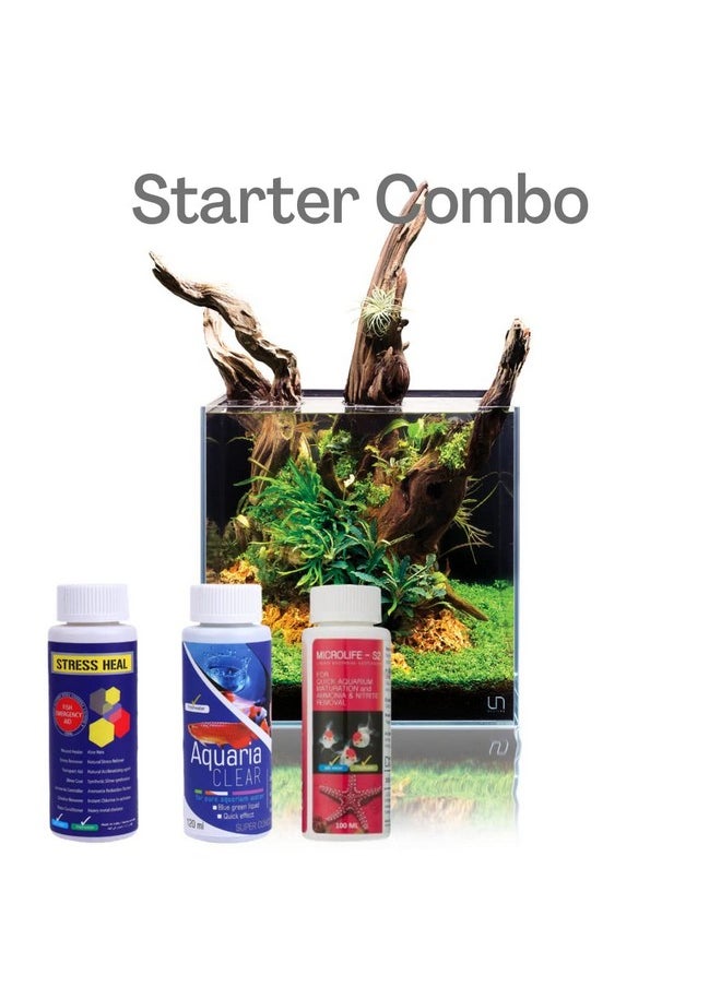 VAYINATO Aquatic Remedies Aquarium Fish Tank Must Have Starter Combo (Stress Heal + Aquaria Clear + Microlife S2) 3 * 100 Ml - 3 Pcs Combo Starter Pack  - Image 3