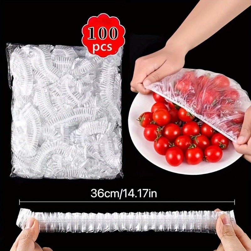 100pcs Disposable Food Covers Elastic Leak Proof Dust Resistant Freshness Preserver - Image 4