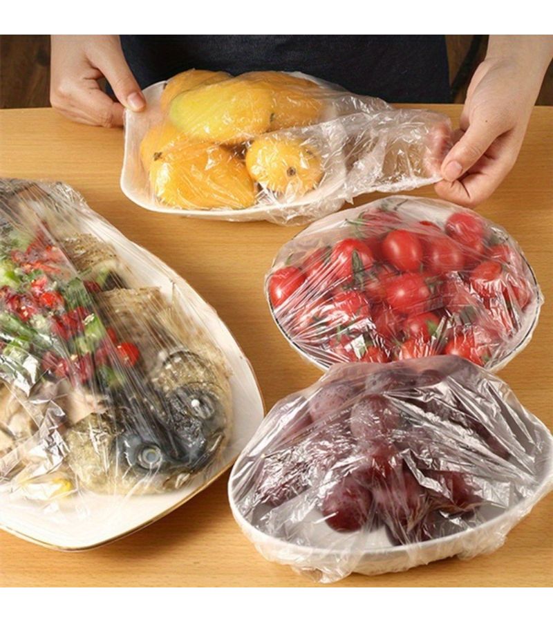 100pcs Disposable Food Covers Elastic Leak Proof Dust Resistant Freshness Preserver - Image 3