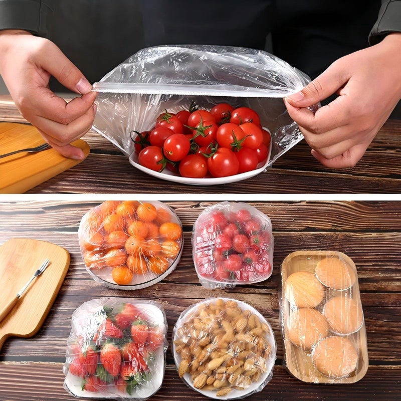 100pcs Disposable Food Covers Elastic Leak Proof Dust Resistant Freshness Preserver - Image 2