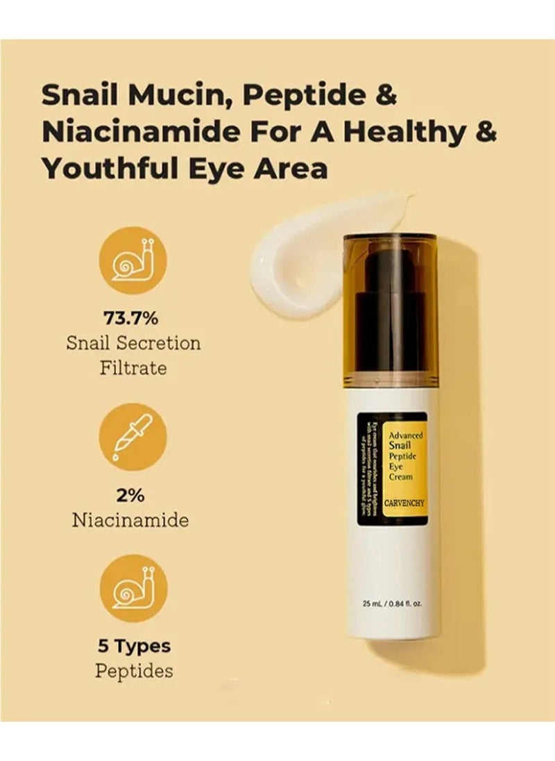 CARVENCHY - Advanced Snail 96 Mucin Power Essence+Advanced Snail 92 Repairing All in One Cream+Advanced Snail Peptide Eye Cream-Ultimate Glass Glow Moisturizing Set with Snail Mucus for Dry, Sensitive Skin - Image 1