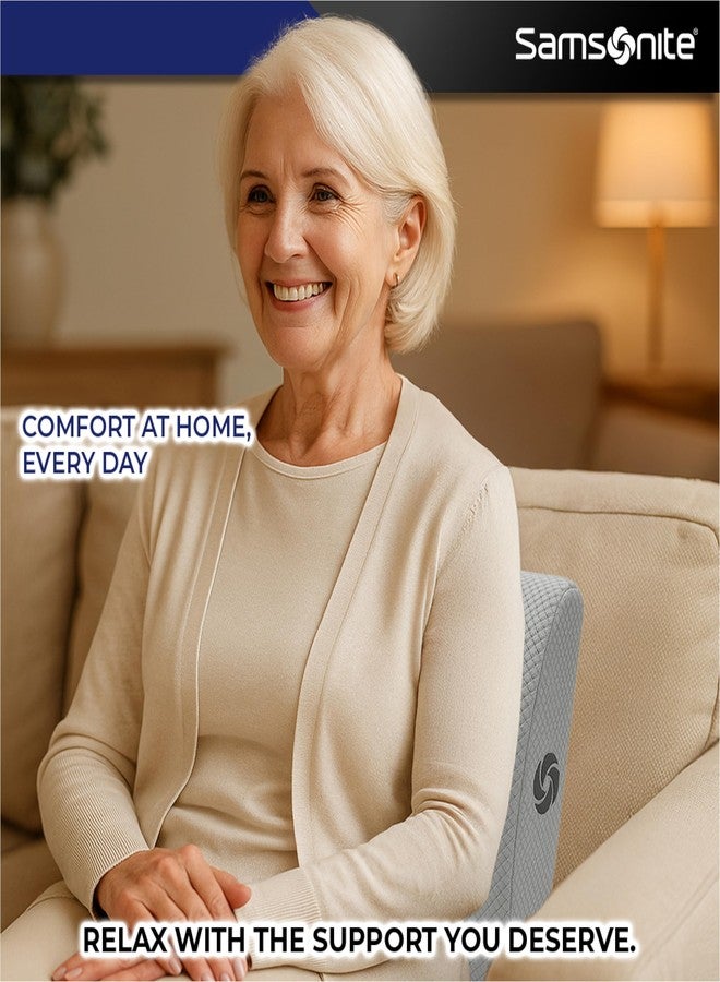 Samsonite Ergonomic Lumbar Pillow for Office Chair and Car Seat - Memory Foam Back Support Lumbar Pillow, Premium Cushion Chair Support for Lower Back Pain Relief and Versatile Use (Grey) - Image 4