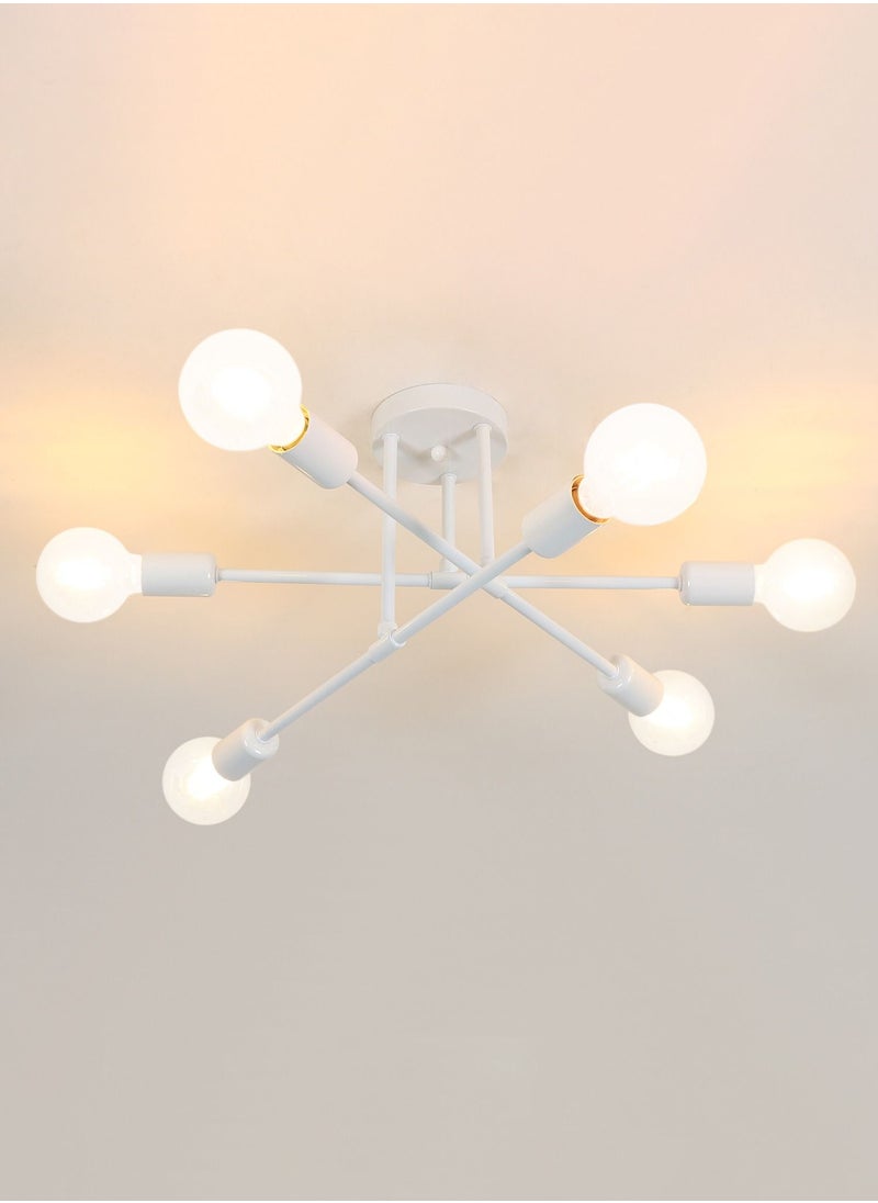 Goeco 6 Heads White Industrial Ceiling Light  - Image 1