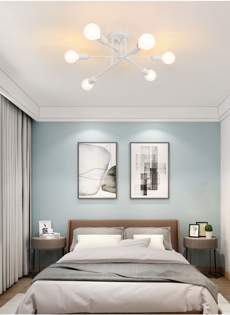 Goeco 6 Heads White Industrial Ceiling Light  - Image 4