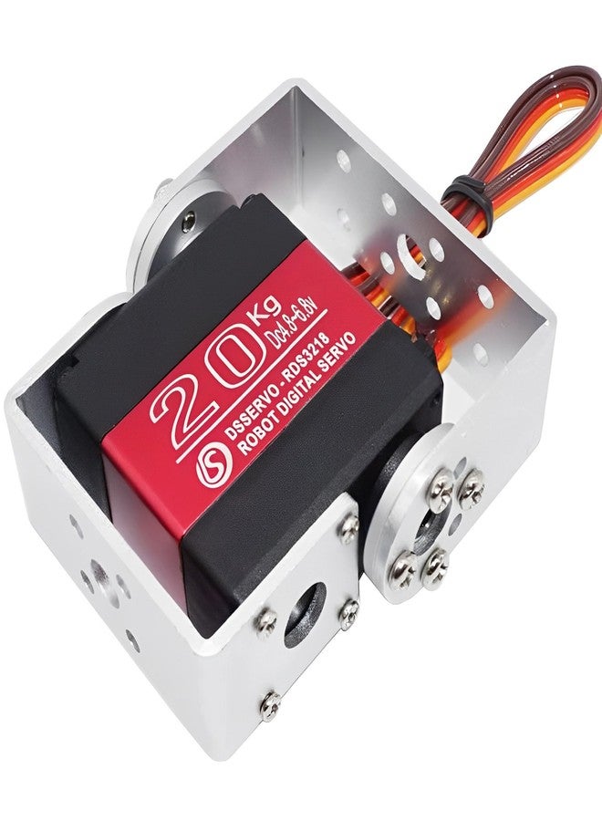 Wishiot RDS3218 20KG Servo Motor 180° Waterproof Full Metal Gear Steering Digital Servo Metal Bracket Double Bearing with U Mounting Bracket for RC Car Robot DIY 1/8 1/10 (20KG 180°) - Image 1