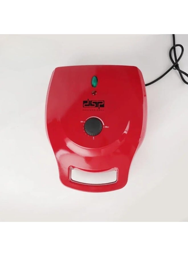 دي اس بي ماكينة صنع البان كيك والكوكيز والكيك والاريبا الاحترافية من دي اس بي سريعة التسخين 1200واط  مزودة ب 6 فتحات  ألواح مغلفة بطبقة غير لاصقة لسهولة التنظيف مشبك تأمين تلقائي وأقدام مانعة للانزلاق لضمان الاستقرار مقاومة للالتصاق-KC1228-احمر - Image 3