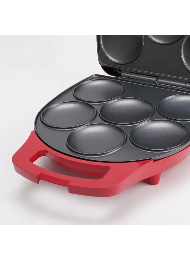 دي اس بي ماكينة صنع البان كيك والكوكيز والكيك والاريبا الاحترافية من دي اس بي سريعة التسخين 1200واط  مزودة ب 6 فتحات  ألواح مغلفة بطبقة غير لاصقة لسهولة التنظيف مشبك تأمين تلقائي وأقدام مانعة للانزلاق لضمان الاستقرار مقاومة للالتصاق-KC1228-احمر - Image 5