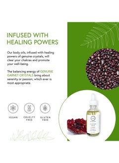 Honeybee Gardens Honeybee Gardens Crystal Infused Body Oil, Garnet, Organic, Moisturizing, Non-Greasy, for All Skin Types, 2 Fl Oz  - Image 4