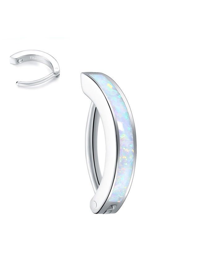 VOJO 14G G23 Titanium Clicker Belly Button Ring,10/12mm Reverse Curved Hoop Navel Barbell Body Jewelry, 14G 10/12mm, Titanium, cubic zirconia - Image 1