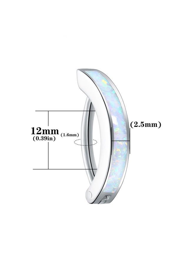 VOJO 14G G23 Titanium Clicker Belly Button Ring,10/12mm Reverse Curved Hoop Navel Barbell Body Jewelry, 14G 10/12mm, Titanium, cubic zirconia - Image 5