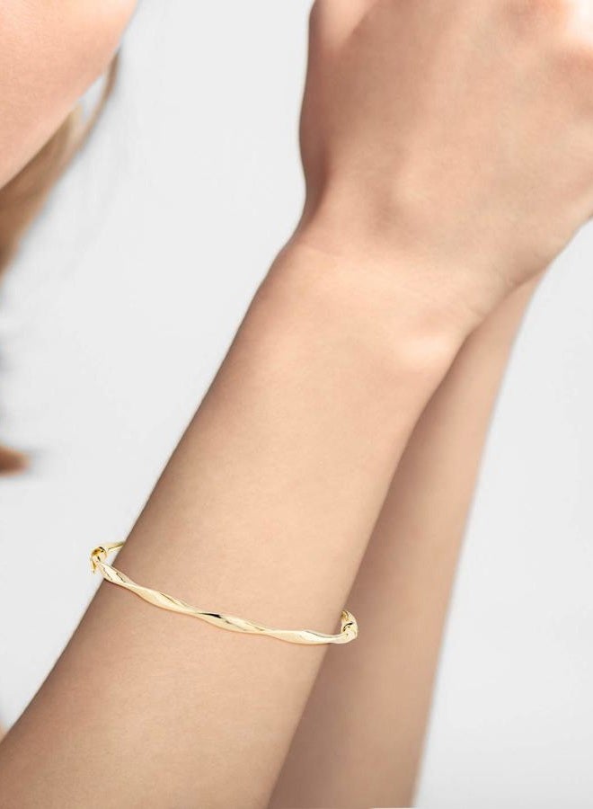 MiaBella 18K Gold Over Sterling Silver Italian Oval Twist Hinged Bangle Bracelet for Women Teen Girls, 925 Made in Italy, 7.25 inches, Sterling Silver - Image 5