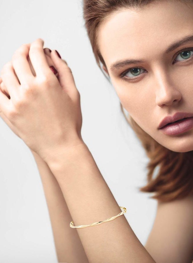 MiaBella 18K Gold Over Sterling Silver Italian Oval Twist Hinged Bangle Bracelet for Women Teen Girls, 925 Made in Italy, 7.25 inches, Sterling Silver - Image 4