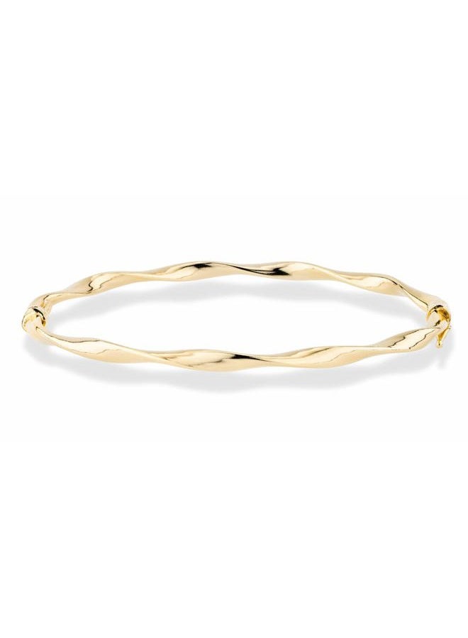 MiaBella 18K Gold Over Sterling Silver Italian Oval Twist Hinged Bangle Bracelet for Women Teen Girls, 925 Made in Italy, 7.25 inches, Sterling Silver - Image 3