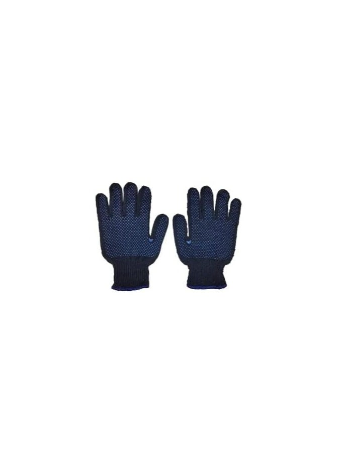 RACO RACO Double Side Dotted Safety Hand Gloves Cotton Pvc Dotted Hand Gloves,Blue Colour,Gloves For Kitchen Use, Industrial Safety Gloves Handing Material And Gardening Use Etc.  - Image 3