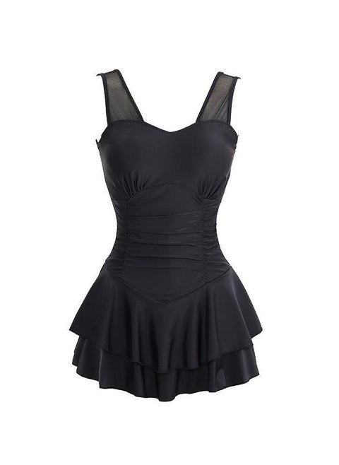 Women's One Piece Swimsuit Backless Bodycon Dress Conservative Swimwear