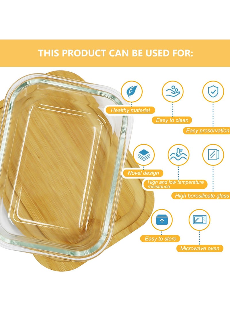Rectangular Clear Butter Dish with Bamboo Lid, Keep Your Butter Fresh on Countertops and in Refrigerators - Image 4