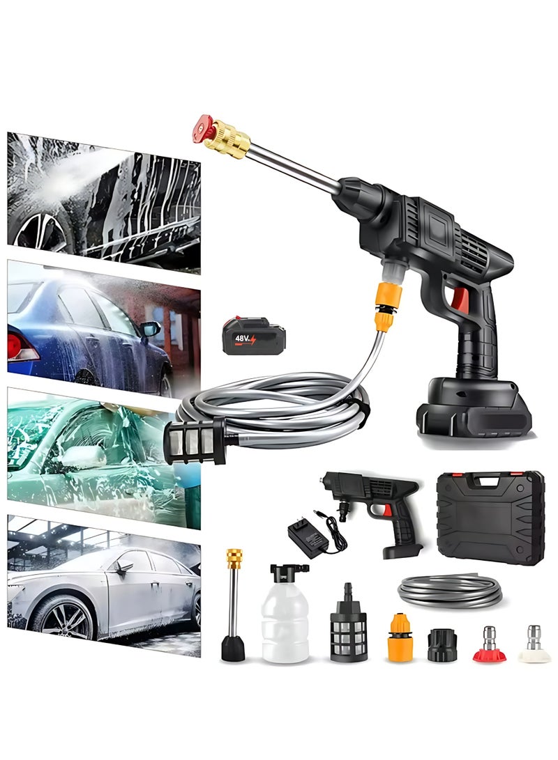48V Cordless High Pressure Washer Gun, Portable Car Washer with 13200mAh Battery, Multi-Nozzle Spray, Powerful Cleaning for Car, Bike, Garden, Patio & Outdoor Use - Image 2