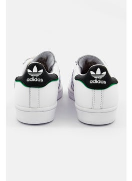 adidas Originals Kids Girl Super Star Lace Up Outdoor Shoes, White Combo  - Image 2