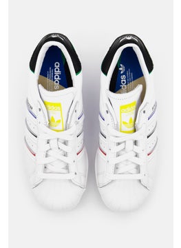 adidas Originals Kids Girl Super Star Lace Up Outdoor Shoes, White Combo  - Image 4