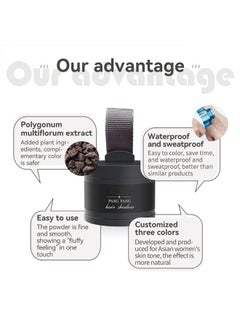 MOOYAM Hairline Shadow Powder - Magical Instantly Hair Line Shadow Quick Cover Hair Root Concealer with Puff Touch Root Cover Up For Thinning Hair Waterproof  #01 Natural Black  - Image 4