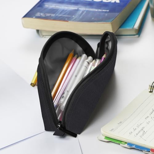 Gloppie Pencil Pouch - Practical Pencil Case, Aesthetic Simple Pencil Bag, Small Pen Holder, Back to School Supplies for Girls Boys, Black - Image 5