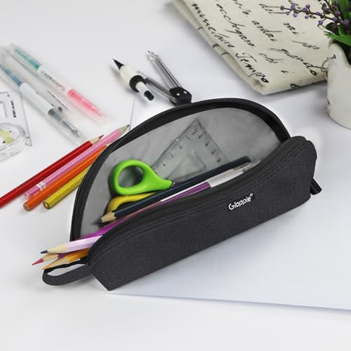 Gloppie Pencil Pouch - Practical Pencil Case, Aesthetic Simple Pencil Bag, Small Pen Holder, Back to School Supplies for Girls Boys, Black - Image 4
