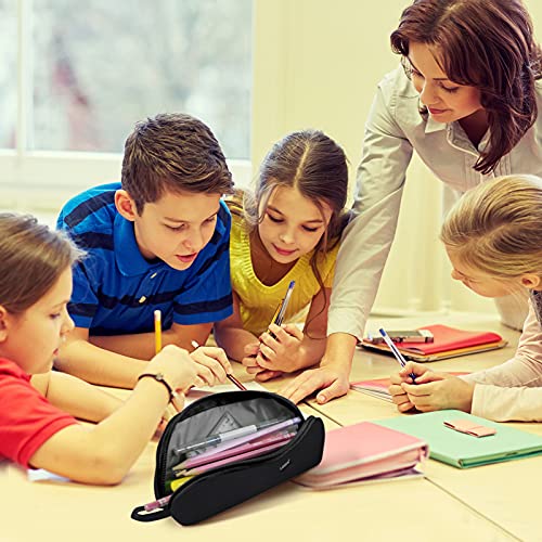 Gloppie Pencil Pouch - Practical Pencil Case, Aesthetic Simple Pencil Bag, Small Pen Holder, Back to School Supplies for Girls Boys, Black - Image 3