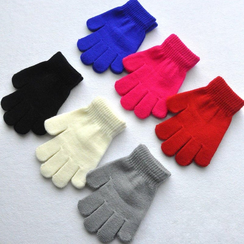 BaiX Boys and Girls Warm Winter Knitted Writing Gloves, 5-12 Years Old - Image 2