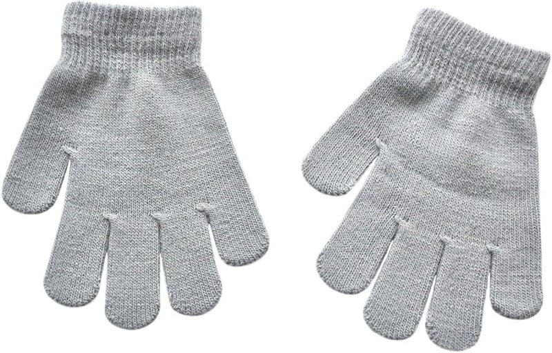 BaiX Boys and Girls Warm Winter Knitted Writing Gloves, 5-12 Years Old - Image 1