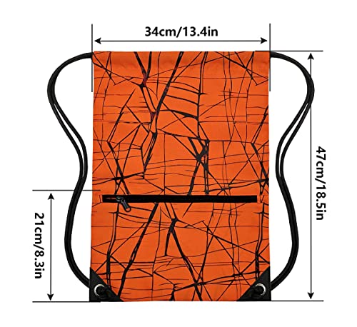 HOLYLUCK Drawstring Backpack Bag Sport Gym Sackpack (metallic-orange) - Image 2