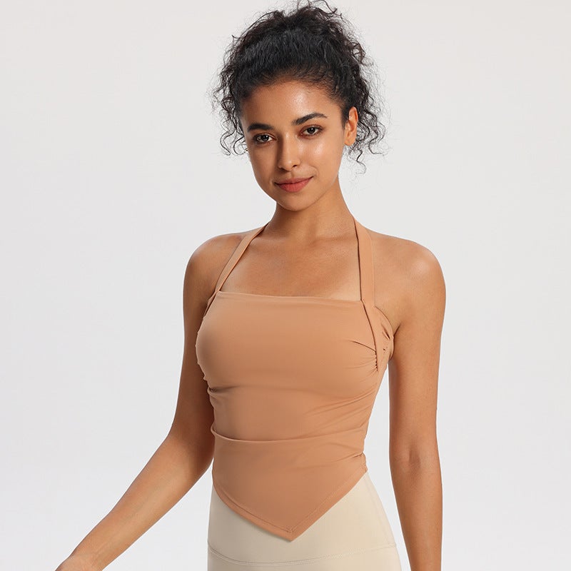 Fixed Cup Yoga Bra Women'S Square Collar Girl Style Sports Underwear Quick-Drying Fitness Wear Top Running Vest - Image 3