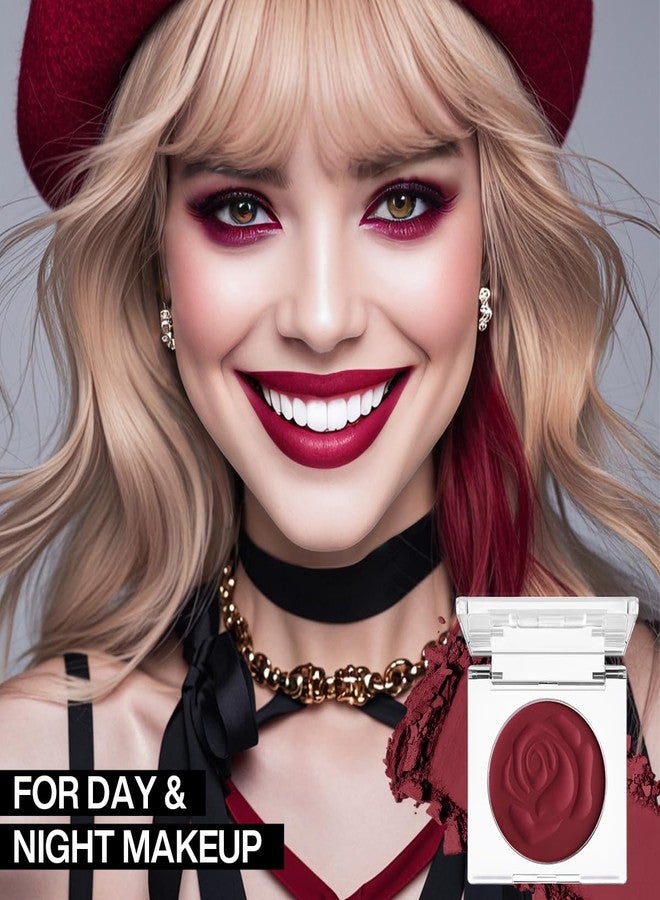 DE'LANCI Wine Red Eyeshadow Matte Single, Intense Color Claret Red Eyeshadow Palette, Pigmented Smooth Formula Dark Red Makeup for Girl and Women, for Eyes Face Body Paint Halloween SFX Gothic Makeup - Image 5