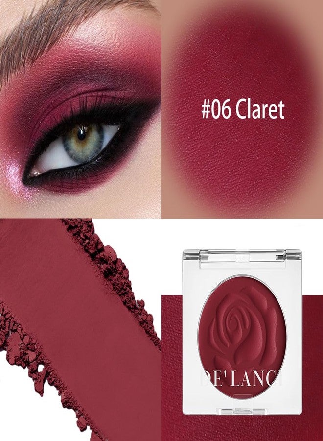 DE'LANCI Wine Red Eyeshadow Matte Single, Intense Color Claret Red Eyeshadow Palette, Pigmented Smooth Formula Dark Red Makeup for Girl and Women, for Eyes Face Body Paint Halloween SFX Gothic Makeup - Image 2