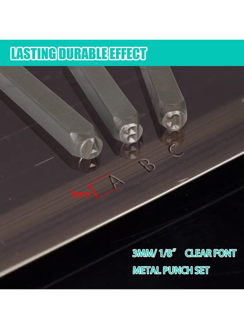 Excefore Metal Stamping kit, Letter and Number Metal Punch Stamp Set, A-Z and "&" 0-9 Transfer Punch Engraving Tool, for DIY Leather, Wood, Ring, Jewelry Stamp, Embossing Stamped Steel - 1/8" (3mm) - Image 4