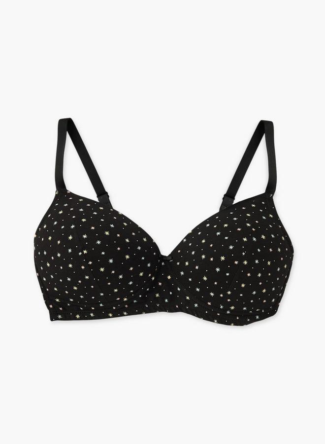 Splash FAV All-Over Print Non-Wired Bra with Hook and Eye Closure - Image 1