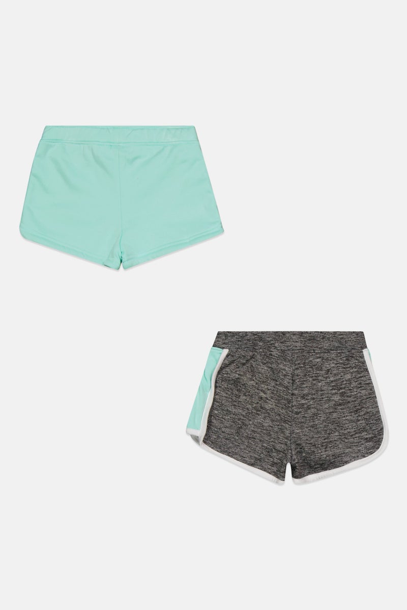 Body Glove Toddlers Girl 2 Piece Brand Logo Shorts, Mint - Image 2