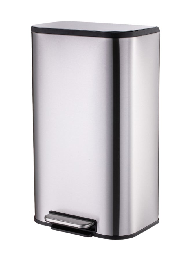 Noon East 30L Medium Stainless Steel Trash Can with Soft Close Lid and Fingerprint-Resistant Surface for Kitchen, Silver - 36.5x29.3x60.9 cm - Image 1