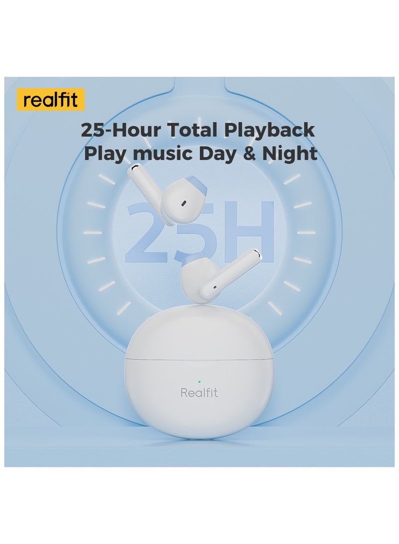 Realfit F2X Bluetooth Earphones, 13mm Drivers with Surround stereo sound True Wireless Earbuds, AI ENC Clear Calls, Black+Orange - Image 5