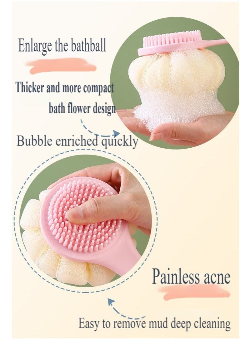 Body scrubber, bath loofah, nylon soft bristles, silicone shower brush with soft bristles back cleaning washer - Image 4