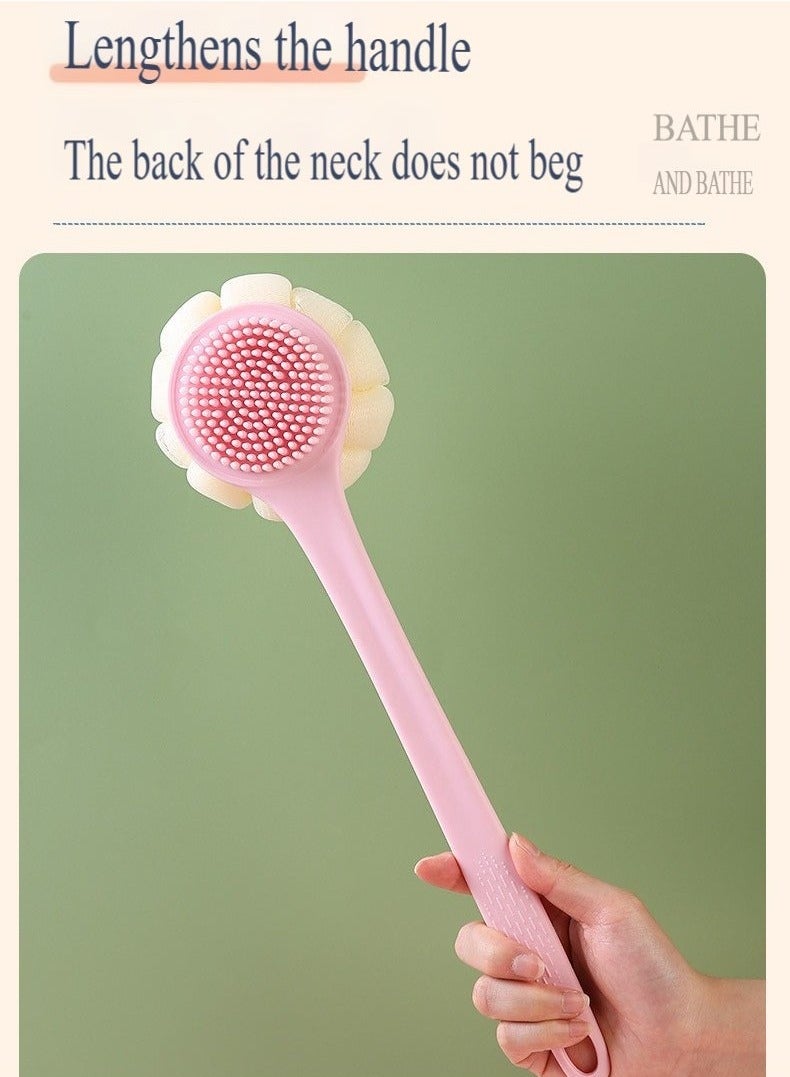 Body scrubber, bath loofah, nylon soft bristles, silicone shower brush with soft bristles back cleaning washer - Image 5