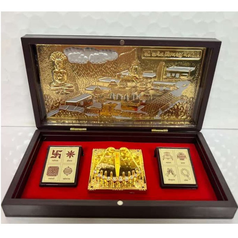 Jainkart Beautiful Brown Fiber Sammed Shikharji Royal BoxPeti Foil Print - Image 3