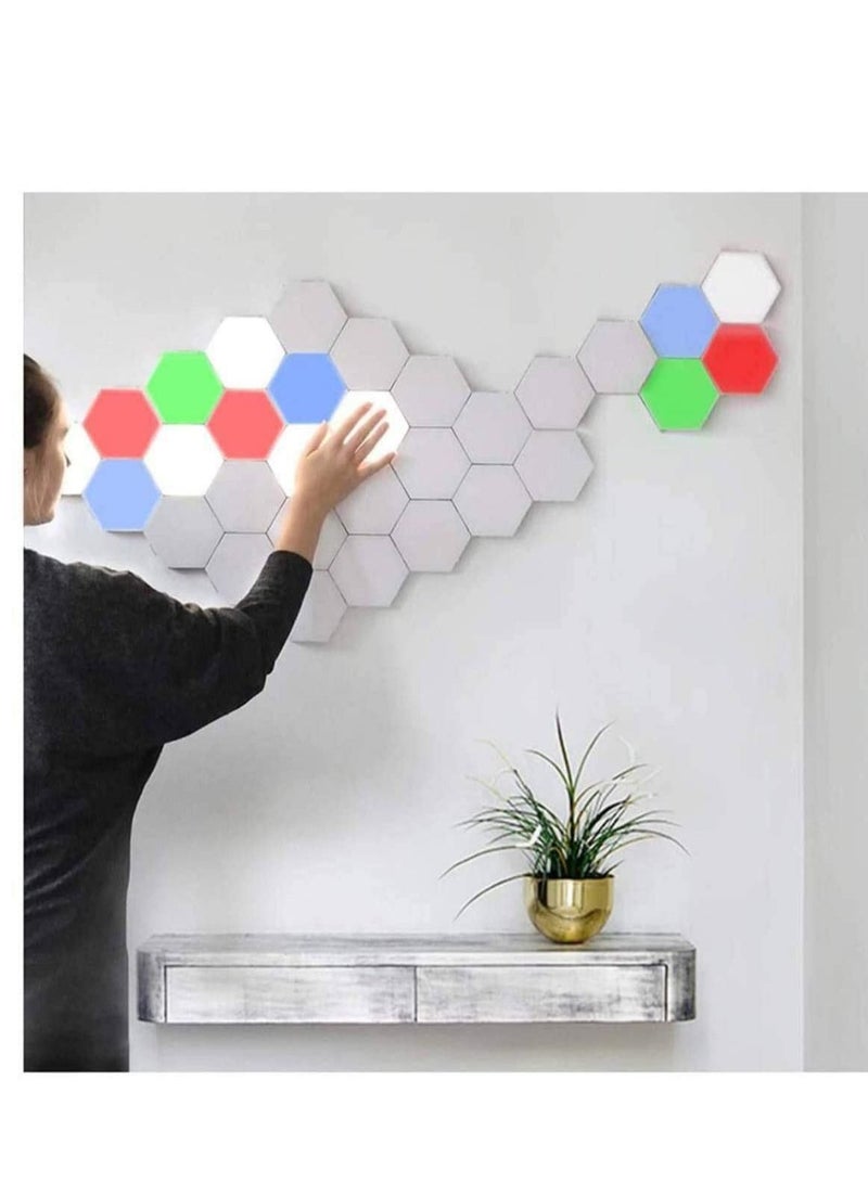 SYOSI Splicing LED Smart Light, Wall Lamp Hexagonal, Panels A Bright for Lighting Inside, Modular Touch Sensitive Lights Decorative 3 Pack Starter Kit Not Include Holder - Image 2