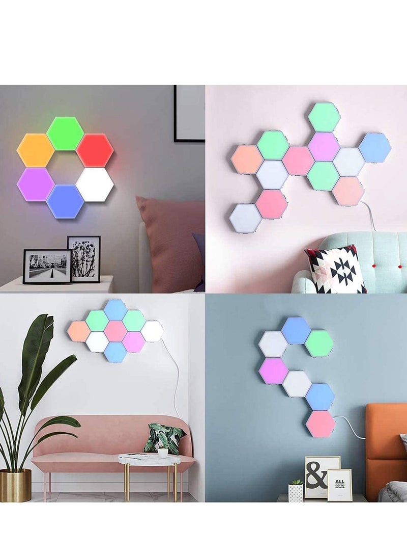 SYOSI Splicing LED Smart Light, Wall Lamp Hexagonal, Panels A Bright for Lighting Inside, Modular Touch Sensitive Lights Decorative 3 Pack Starter Kit Not Include Holder - Image 5