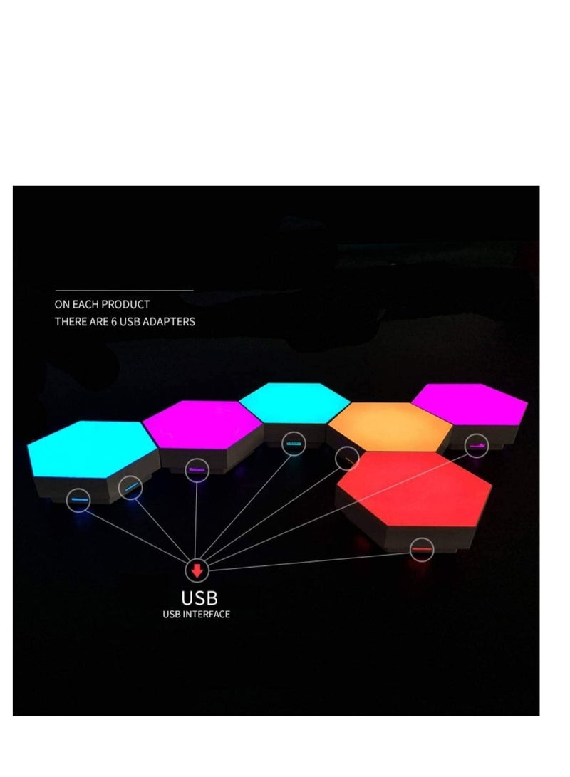 SYOSI Splicing LED Smart Light, Wall Lamp Hexagonal, Panels A Bright for Lighting Inside, Modular Touch Sensitive Lights Decorative 3 Pack Starter Kit Not Include Holder - Image 4