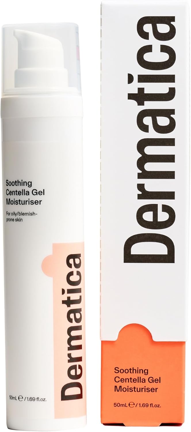 Dermatica AntiBreakout Daily Soothing Centella Gel Moisturiser Lightweight Face Hydrator for Women and Men Locks in Moisture Strengthens Skin Barrier I Fragrance Free OilFree 50ml