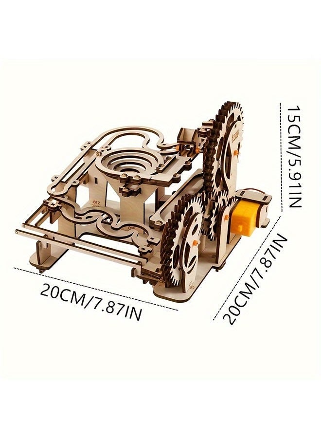 3D Wooden Puzzle Marble Tracks Self-Assembly Model Building Kit (253pcs) for Room Home Decoration Teenagers Adults - Image 3