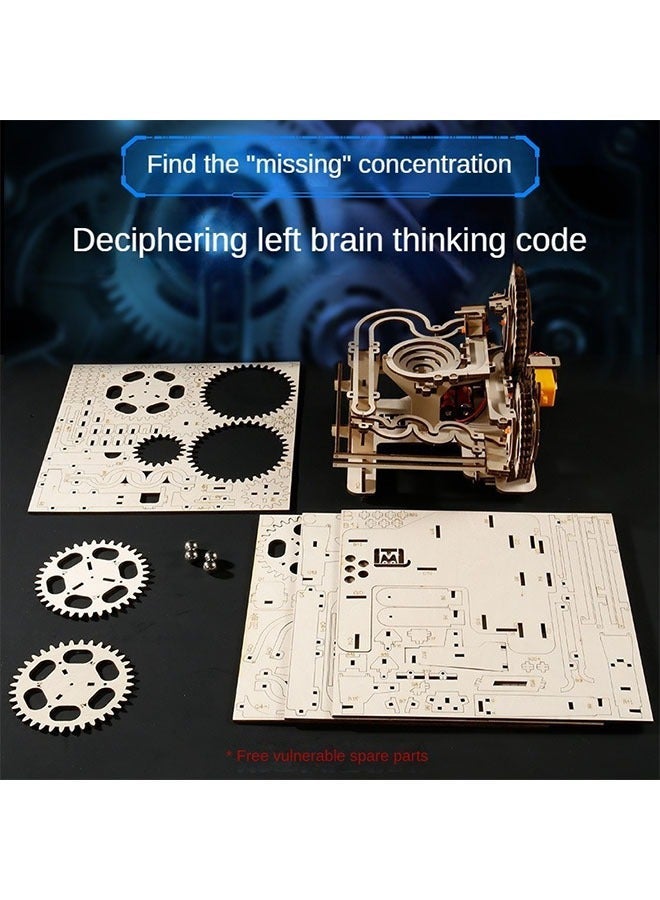 3D Wooden Puzzle Marble Tracks Self-Assembly Model Building Kit (253pcs) for Room Home Decoration Teenagers Adults - Image 2